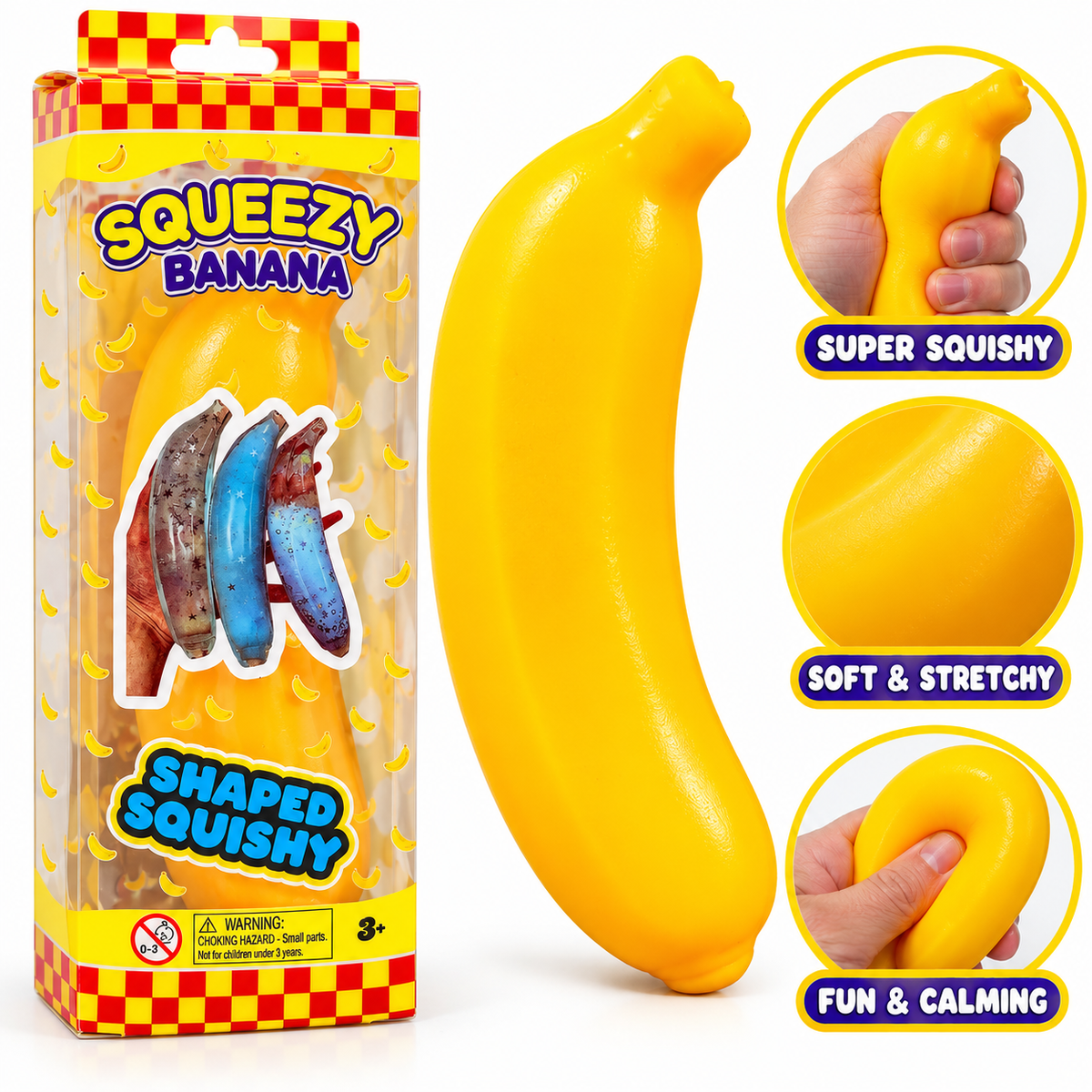 Crunchy Banana Squishy Toy | Sensory Fidget Toy