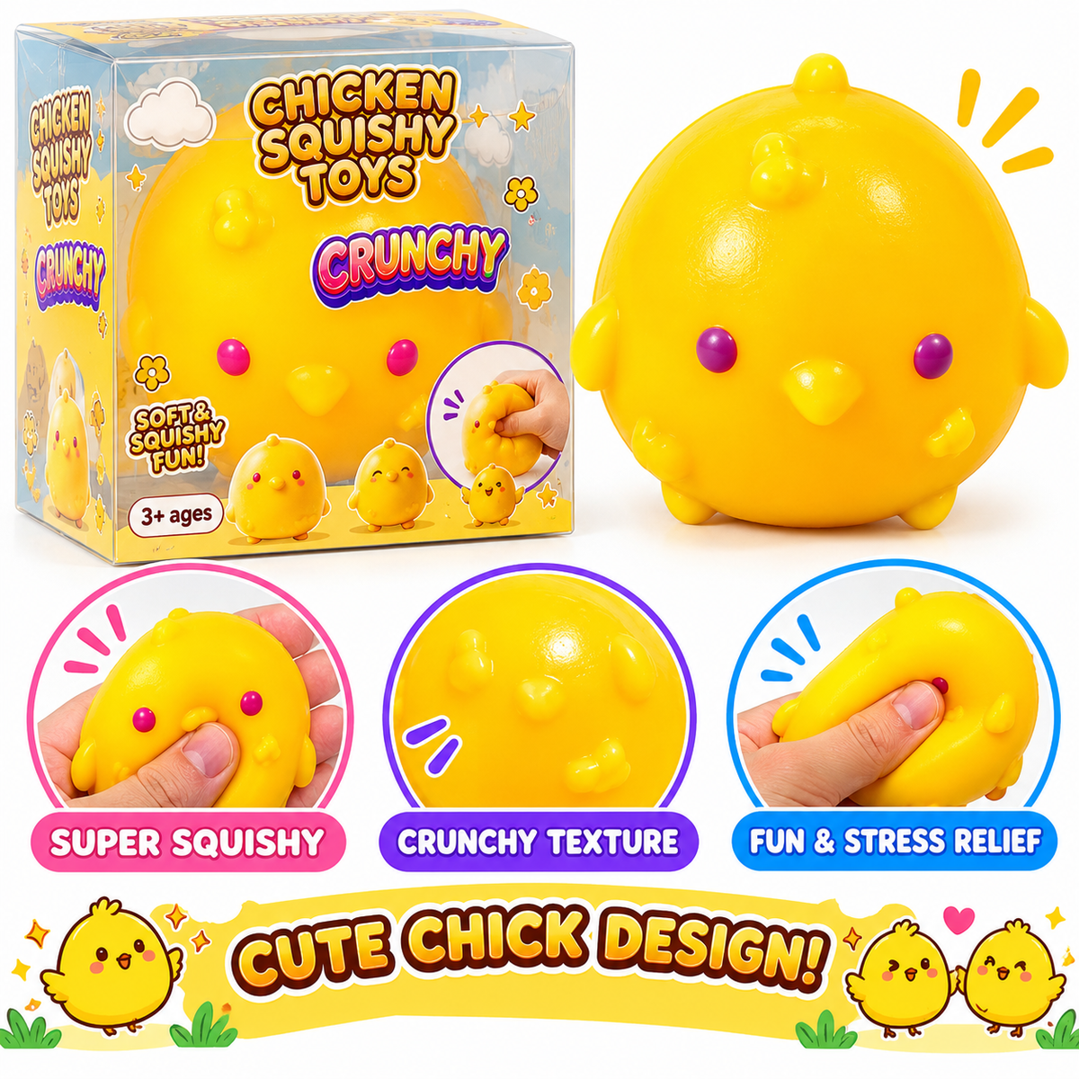 Crunchy Chicken Squishy Toy | Sensory Fidget Toy