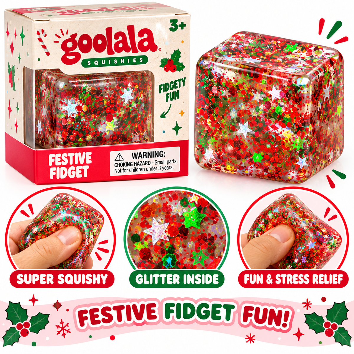 Goolala Festive Fidget Squishy Toy | Sensory Fidget Toy